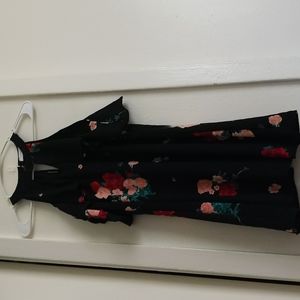 Black floral dress open shoulders